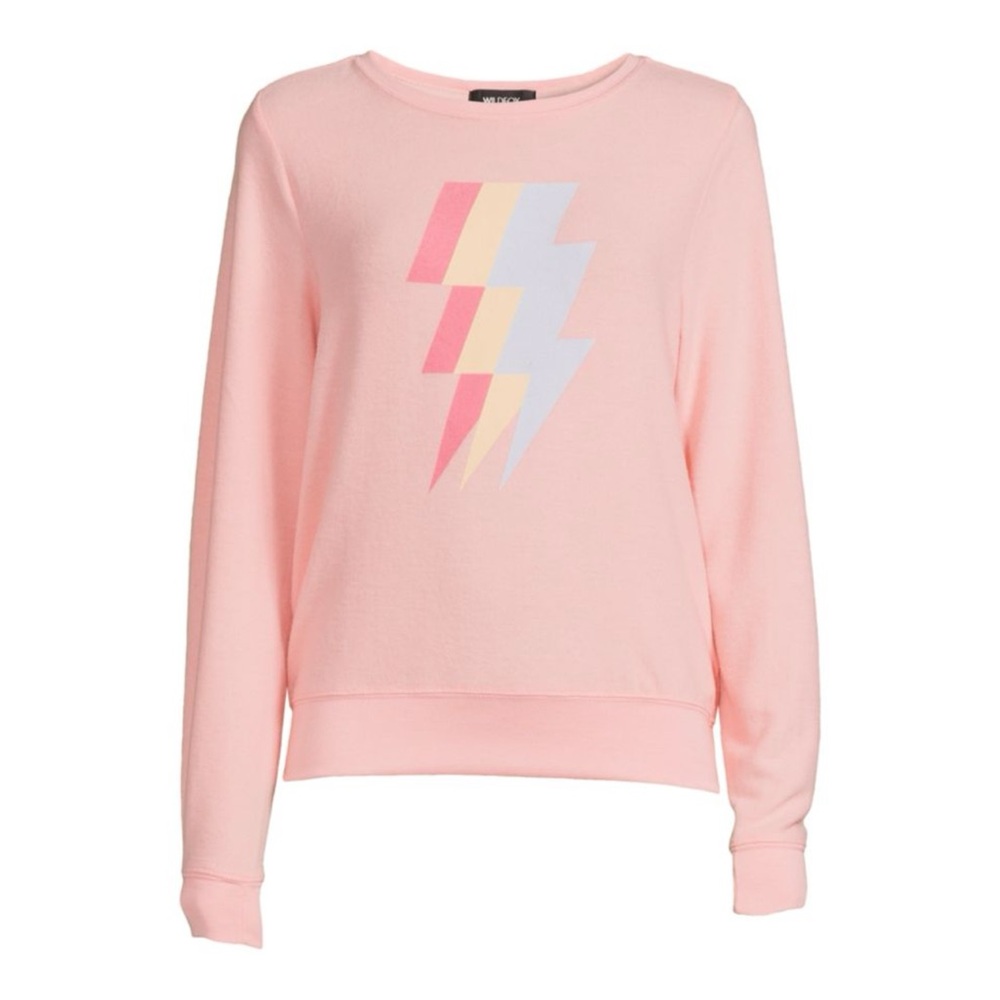 Wildfox Tribolt Lightning Bolt Sweatshirt – Guava Pink – Size XL, NWT